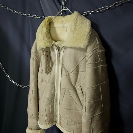 USED B3 Sheepskin Mouton TSUGIHAGI Leather Boa Flight Jacket