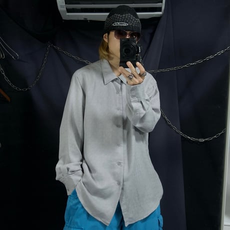 90s J.Ferrar Milkey Off White Paisley Full Patterns Rayon L/S Shirts