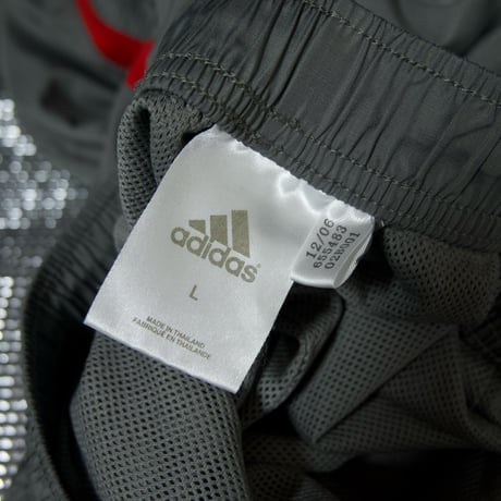 00s c2006 Adidas Irregular Three Line 3D Silhouette Gimmick Cropped Parachute Pants