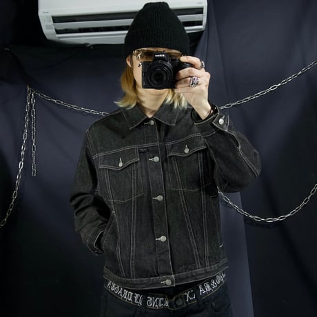 SeanJohn Short Length Box Silhouette Black Denim Jacket