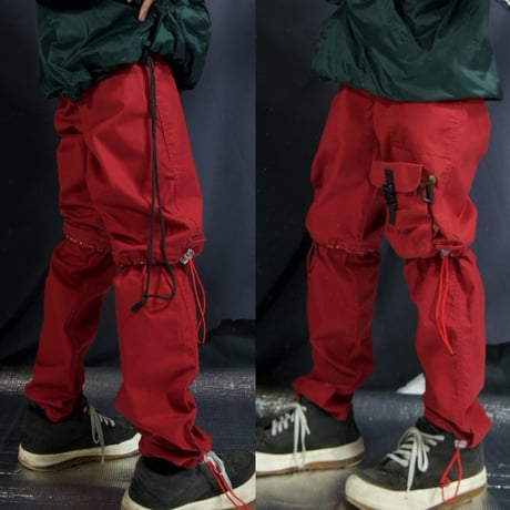 00s c2001KarlHelmut 2way Detachable Gimmick Parachute Cargo Pants
