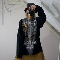 PellePelle Rhinestone Thermal Feather&Guiter Graphics L/S Tee
