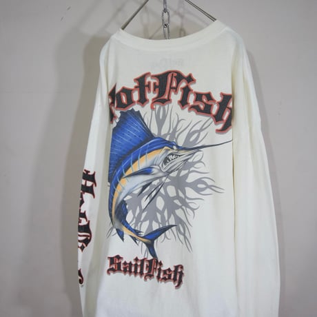USA Made HotFish Hardcore Skater Tribal SailFish Design L/S Tee