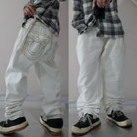True Religion W40 Thick Stitch&Embroidery Baggy Denim