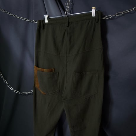 USED HerringBorn Deformation 6 Button Cotton Knit Saruel Pants