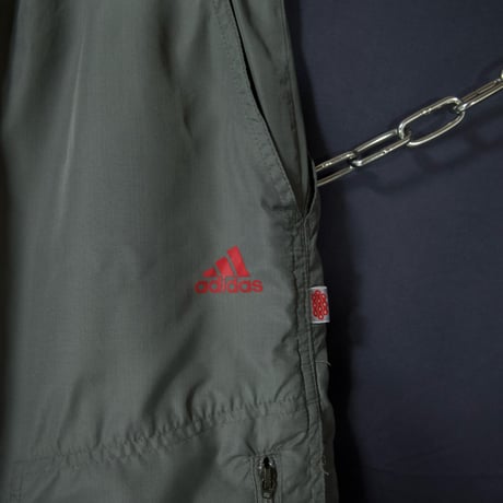 00s c2006 Adidas Irregular Three Line 3D Silhouette Gimmick Cropped Parachute Pants