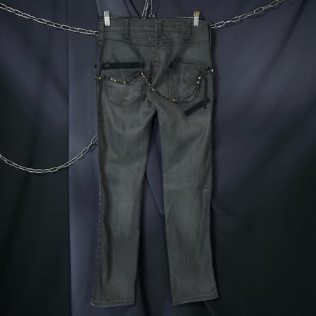 Marithe Francois Girbaud Studs Tape Snaker Skinny Denim