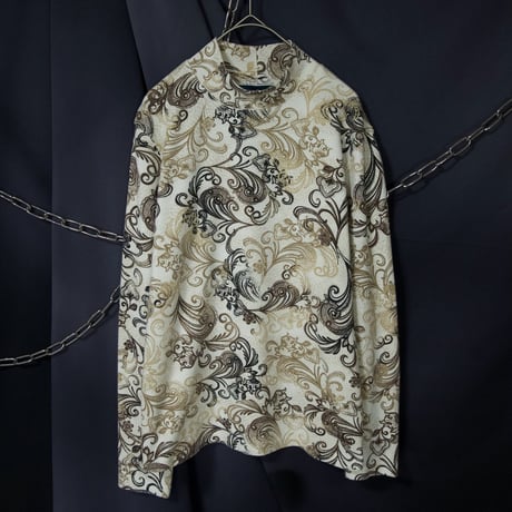 KAREN SCOTT Lily Pattern Highneck Second Skin/L/S Tee