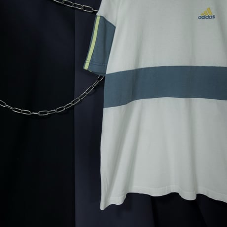 Late90s~Early00s Adidas RingerNeck Awesome Irregularity Switched&Colour S/S Tee