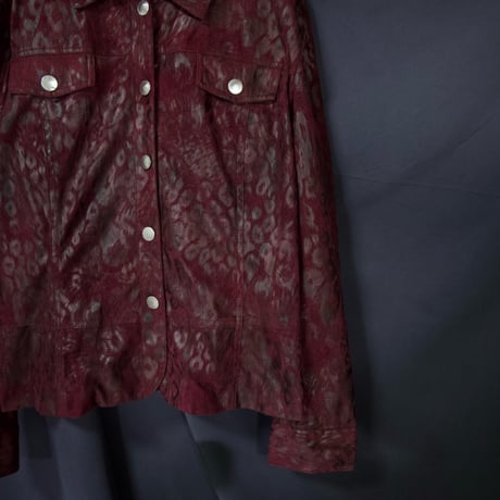TONI MORGAN Exotic Leopard Rayon Trucker Jacket