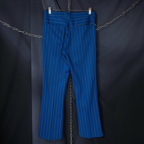 70s FARAH USA made Center Crease School in Color Chalk Stripe (Bird’s Eye) Flare Slacks
