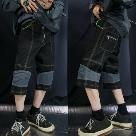 “90s Cyber Spice” Seem Stitch Switching Gimmick Cropped Pants