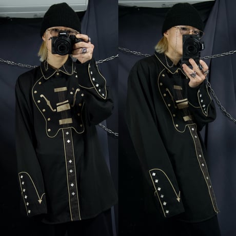 90s Scully Guitar Design Western Cabalry Rayon Shirts