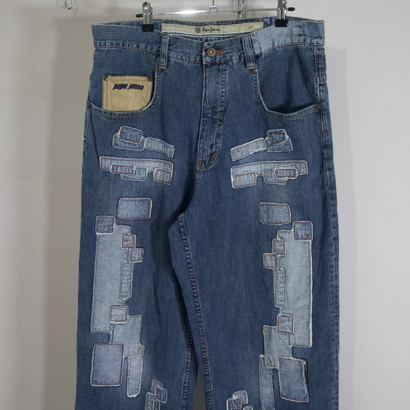 90s~00s Pepe jeans Patchwork Denim Baggy Pants