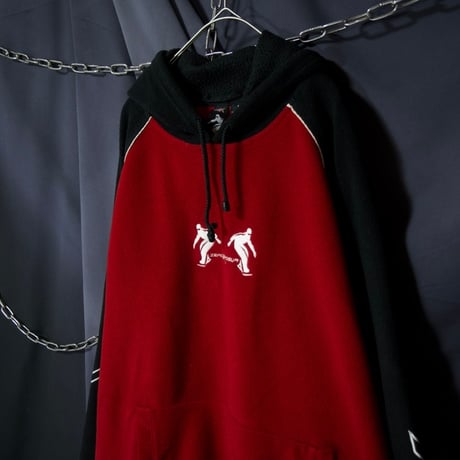ZERO XPOSUR Oversized Raglan Sleeves Snowboard Embroidery Fleece Hoodie