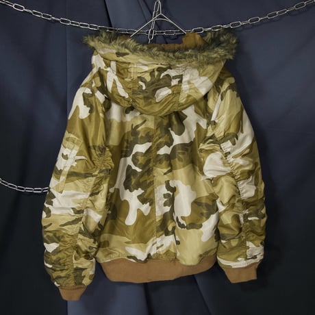 90s Camouflage Nylon PU Coated Short Length MA1×N2B Bomber Flight Jacket