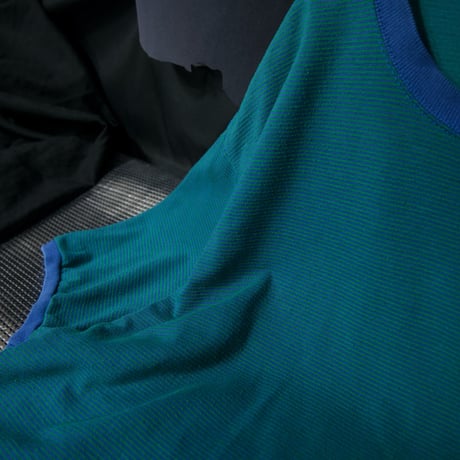 90s ROUTE66 Emerald Graduation Border S/S Ringer Tee