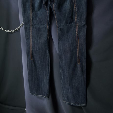 PPFM Draping Loose Straight Design Wash Denim