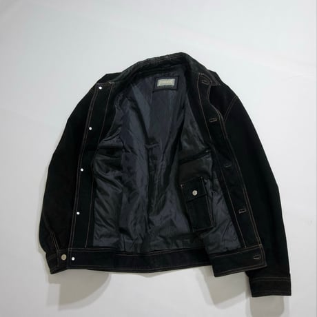 USED Trucker Type Oversized Suede Leather Jacket