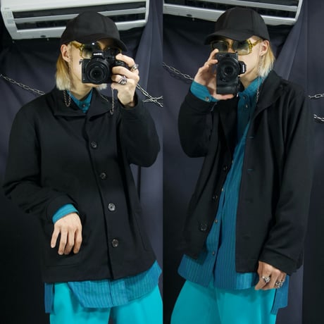 90s Talbots Deformation Collar ( Stand Napoleon Shawl Sailor ) Rayon Blend Jacket