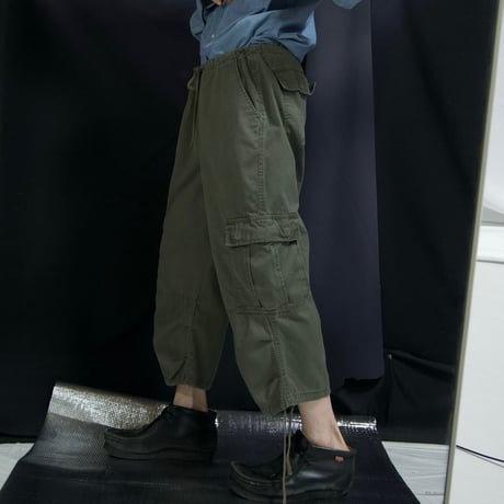 90s momento US ARMY Sampling BDU Cropped Parachute Easy Cargo Pants