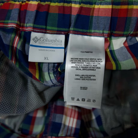 Columbia OMNI-WICK 3D Silhouette Tartan Madras Check Murkoy (climbing) Pants