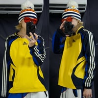 00s c2007 Adidas Tribal Switching Center Performance Logo Football L/S RaglanSleeve Uniform Tee