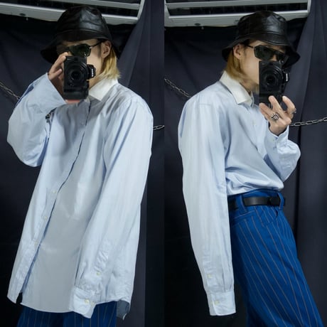 90s~00s Polo by Ralph Lauren “None Pony Embroidery RoundWide Collar L/S Clerical Shirts