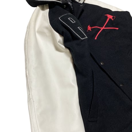 RESQUE SQUAD PU LeatherSleeve Sailor Award Jacket