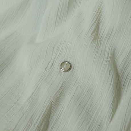 90s~00s RENOWN Japan made Triacetate Pleats Gauze Emblem Embroidery L/S Shirts