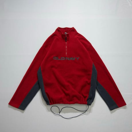 00s OLD NAVY HalfZip Side Switched Embroidery Fleece Pullover