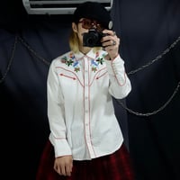 Late90s~Early00s Lauren Jeans Company Ralph Lauren Five Leaved Clover Embroidery L/S Western Shirts