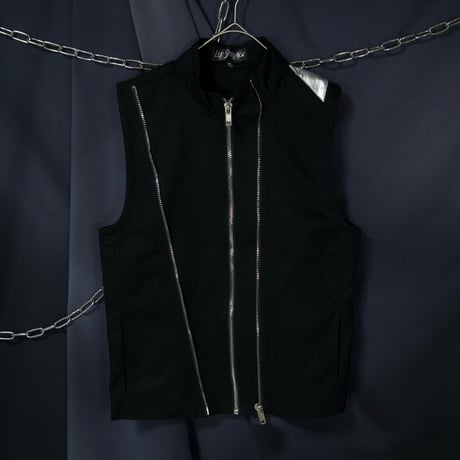 LIP SERVICE Deformation Zipper Gimmick Silver Foil Switching Riders Denim Vest
