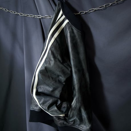 USED Sun Fade Oversized Sideline All Leather Stadium Jacket
