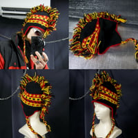 USED Fringe Mohawk Germany Color Wool Knit Cap