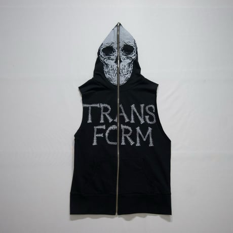 GLADNEWS FullZip Skull Born Cutoff NoSleeve Hoodie Vest