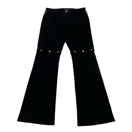 Black Peace Now Zipper 2way Design Flare Pants