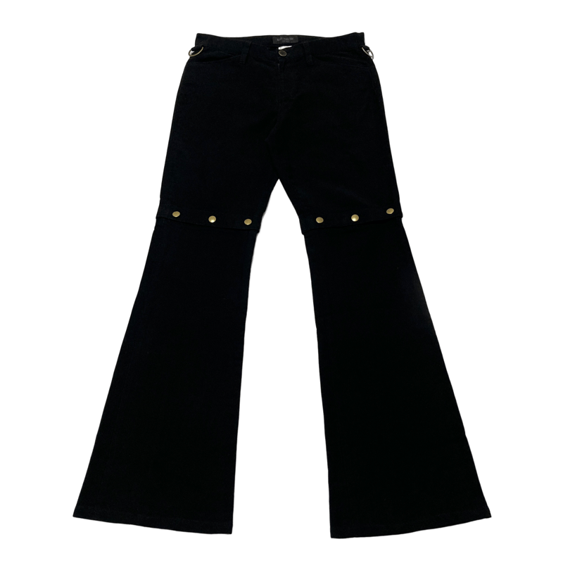 Black Peace Now Zipper 2way Design Flare Pants