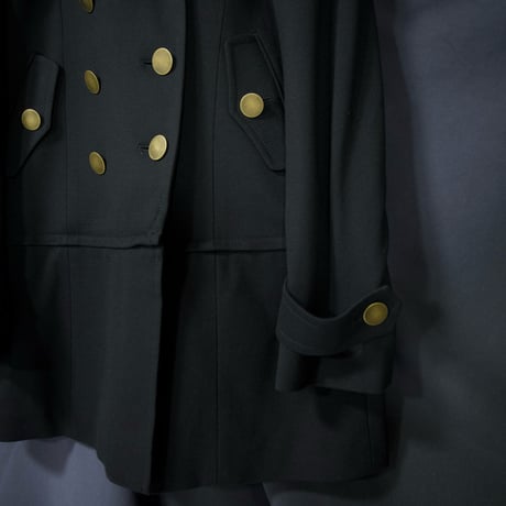 USED 2way Short/Medium Huge Gold Bottoms Wool Napoleon Jacket/P Coat