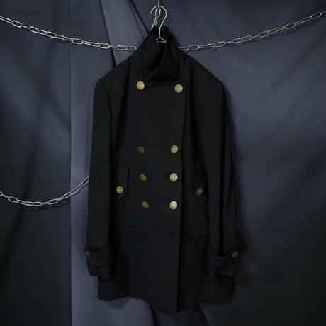 USED 2way Short/Medium Huge Gold Bottoms Wool Napoleon Jacket/P Coat