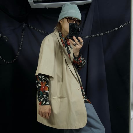 90s SAG HARBOR Mexico made Rayon Blend Ripstop S/S Tailored Shirts Jacket