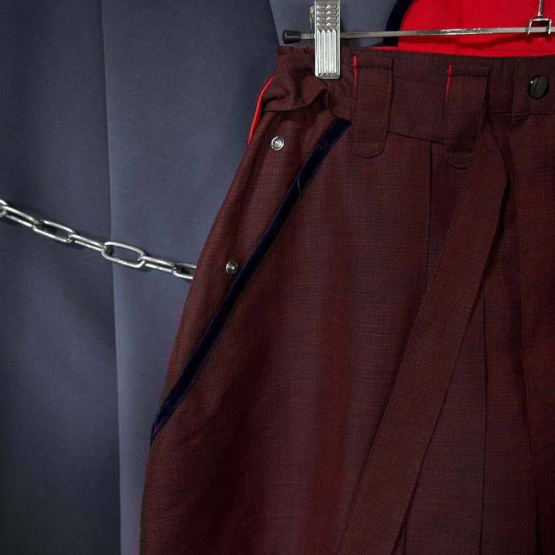 90s TAKUYA ANGEL Velour Switched Wide Pleats Ir