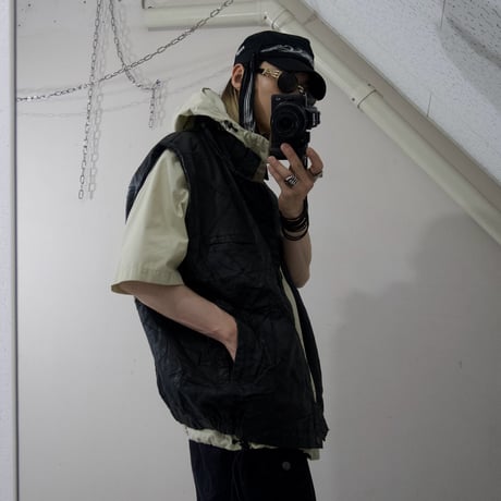 USED TSUGIHAGI High Neck Leather Vest