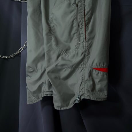 00s c2006 Adidas Irregular Three Line 3D Silhouette Gimmick Cropped Parachute Pants