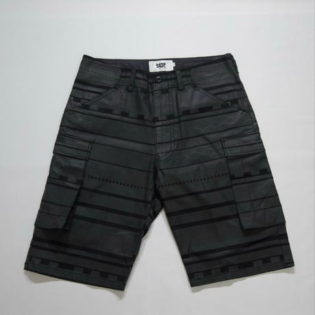SDTR TOKYO Geometric&Ethnic Border Coating Cotton Shorts