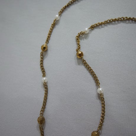 USED Ballchains Rosary Gold Necklace