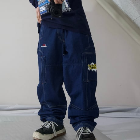 Transer Tech&HipHop Design Baggy Cargo Denim