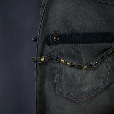 Marithe Francois Girbaud Studs Tape Snaker Skinny Denim