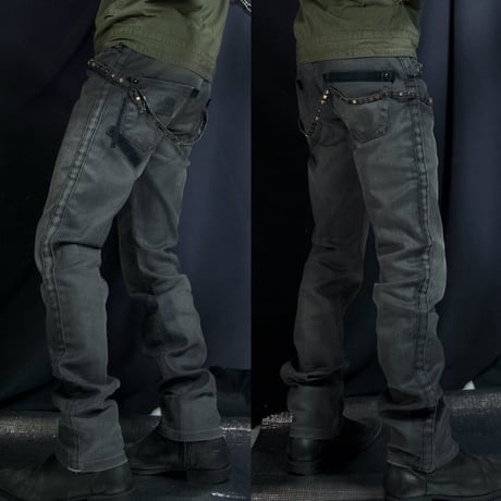 Marithe Francois Girbaud Studs Tape Snaker Skinny Denim