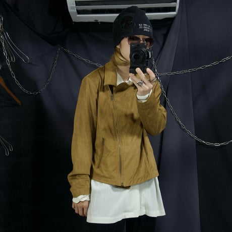 DAMART Short Length Box silhouette Velvet London Type Double Riders Jacket